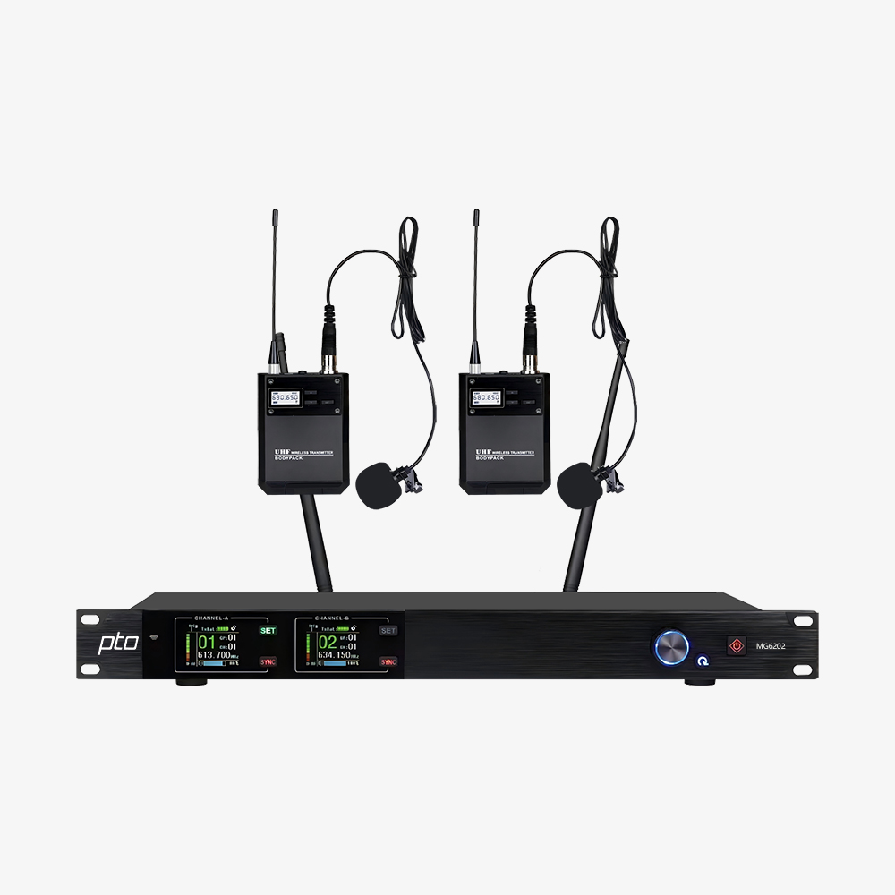 MG6202 无线领夹话筒(1拖2)