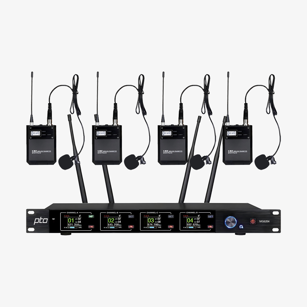 MG6204 无线领夹话筒(1拖4)